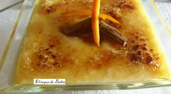 Delicioso arroz con leche asturiano, cremoso y con un toque de canela y naranja.